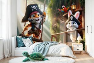 Tiger and Little Bunny in the Pirate Treehouse