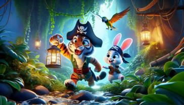 Murais de Parede Quarto Infantil - Aventura na Floresta dos Piratinhas