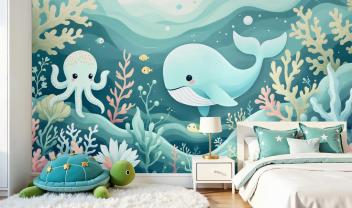 Zeebodem in Groen Pasteltinten