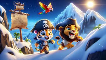 Fotomurali per Cameretta Bambini - Piccoli Pirati sulle Montagne Innevate