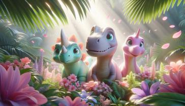 Kids' Room Wall Murals - Spring Forest with Dinosaurs