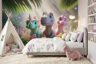 Spring Forest with Dinosaurs