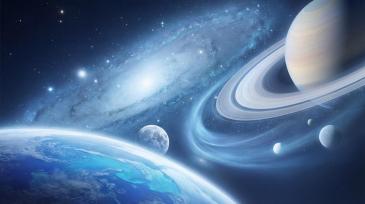 Fotobehang Kinderkamer - Ruimte-Universum met Planeten en de Melkweg