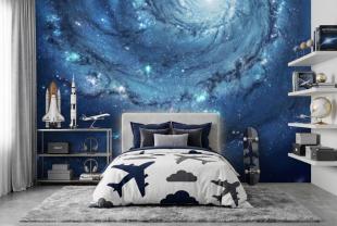 Kosmisk Univers med Blå Spiralgalakse