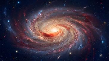 Fototapet Barnerom - Kosmisk Univers med Spiralgalakse