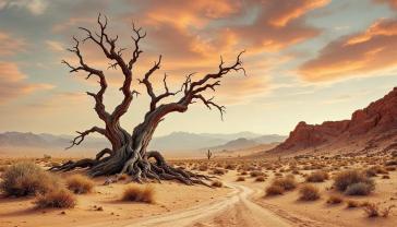 Fotomurales - Árbol Muerto En El Desierto