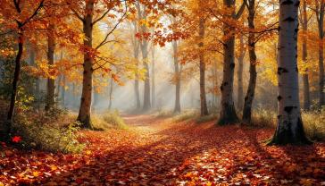 Wall Murals - Calm Autumn Day in the Forest