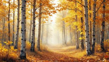 Murais de Parede - Floresta Serena no Outono