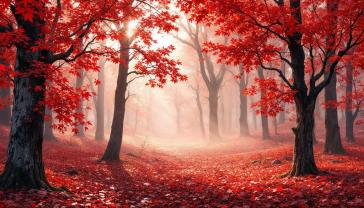 Papier Peint Photo - Forêt Tranquille aux Tons d’Automne