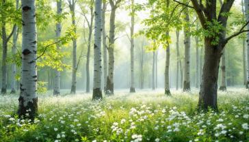 Papier Peint Photo - Forêt Fleurie au Printemps