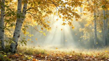 Wall Murals - Autumn Forest in Golden Tones