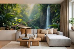 Waterfall in the Tropical Forest