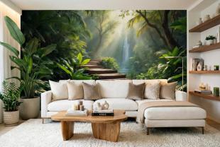 Waterfall in the Tropical Forest