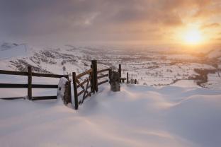 Fotomurales - Nieve Puesta del Sol