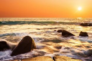 Fototapet - Solnedgang Strand
