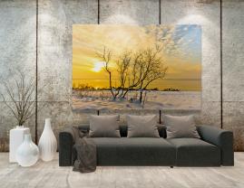 Fotobehang - Sneeuw Zonsondergang