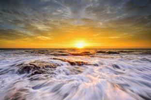 Fototapet - Solnedgang Strand