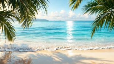 Fototapeten - Tropischer Strand mit Türkisem Meer