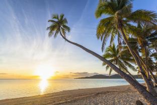 Fotobehang - Zonsondergang Strand