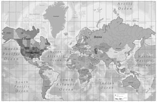 Wall Murals, Posters and Canvas - World Map