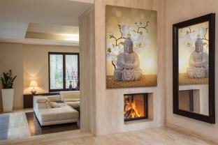 Fototapet - Buddha Statue & Orkideer