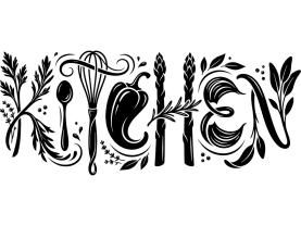 Wandtattoos - Kitchen – Typografische Wanddekoration für die Küche