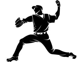 Vægklistermærker - Baseballspiller