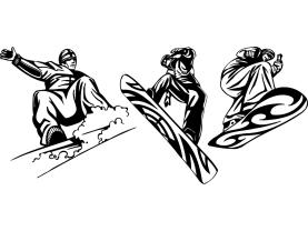 Stickers Muraux - Snowboarder (Kit)