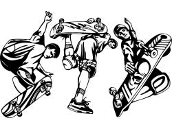 Wandtattoos - Skateboardfahrer (Kit)