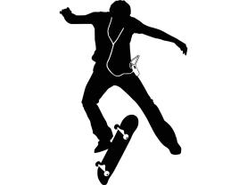 Wandtattoos - Skateboardfahrer