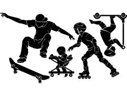 Muurstickers - Skateboarder (Kit)