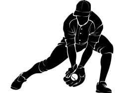 Stickers Muraux - Joueur de Baseball