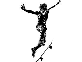 Muurstickers - Skateboarder