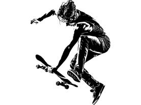Wandtattoos - Skateboardfahrer