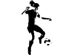 Stickers Muraux - Joueuse de Football