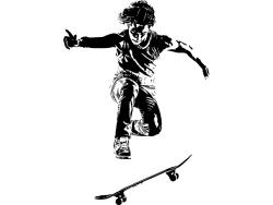 Muurstickers - Skateboarder