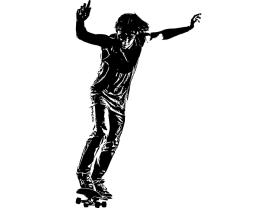 Veggklistremerker - Skateboarder