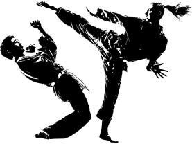 Väggdekor - Karateduo som Tränar Karate