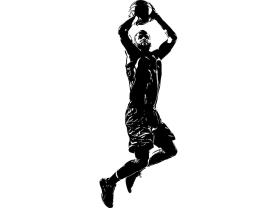 Vægklistermærker - Basketballspiller