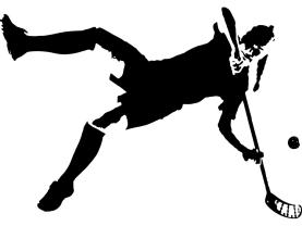 Vægklistermærker - Kvindelig Floorballspiller