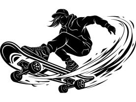 Wall Stickers - Skateboarder Performing a Radical Trick