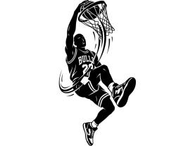 Wall Stickers - Basketball Player Performing a Dunk
