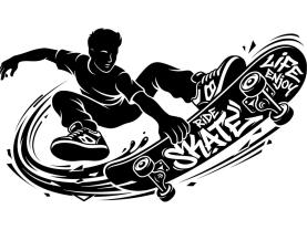 Wall Stickers - Skater Performing an Aerial Trick