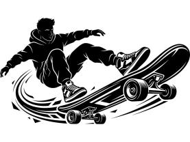 Wall Stickers - Skater Performing a Skate Maneuver