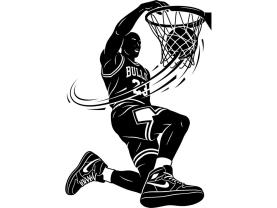 Wall Stickers - Basketball Player in Slam Dunk