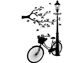 Vinil Decorativo - Bicicleta & Flores