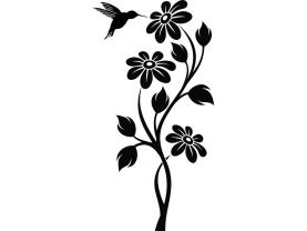 Adesivi Murali - Colibrì & Fiore