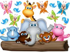 Autocolantes de Parede Infantil - Animais da Selva