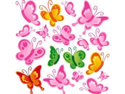 Vinilos Decorativos Infantiles - Kit Decorativo Mariposas Rosa