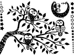 Wall Stickers - Tree with Cute Owls